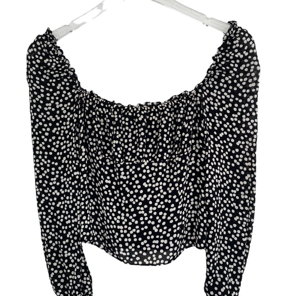 Reformation Bacio Ruffle Tie Back Crop Top Size 4 - Picture 2 of 11